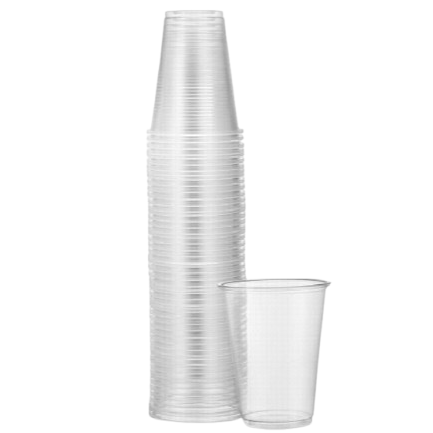 Transparent Disposable Plastic Glass, 250ml 50pc