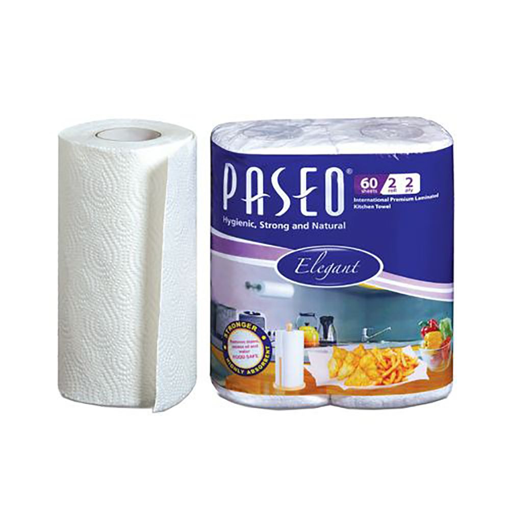 Paseo Elegant 2 Ply Kitchen Towel 2 Rolls, 60 Pulls
