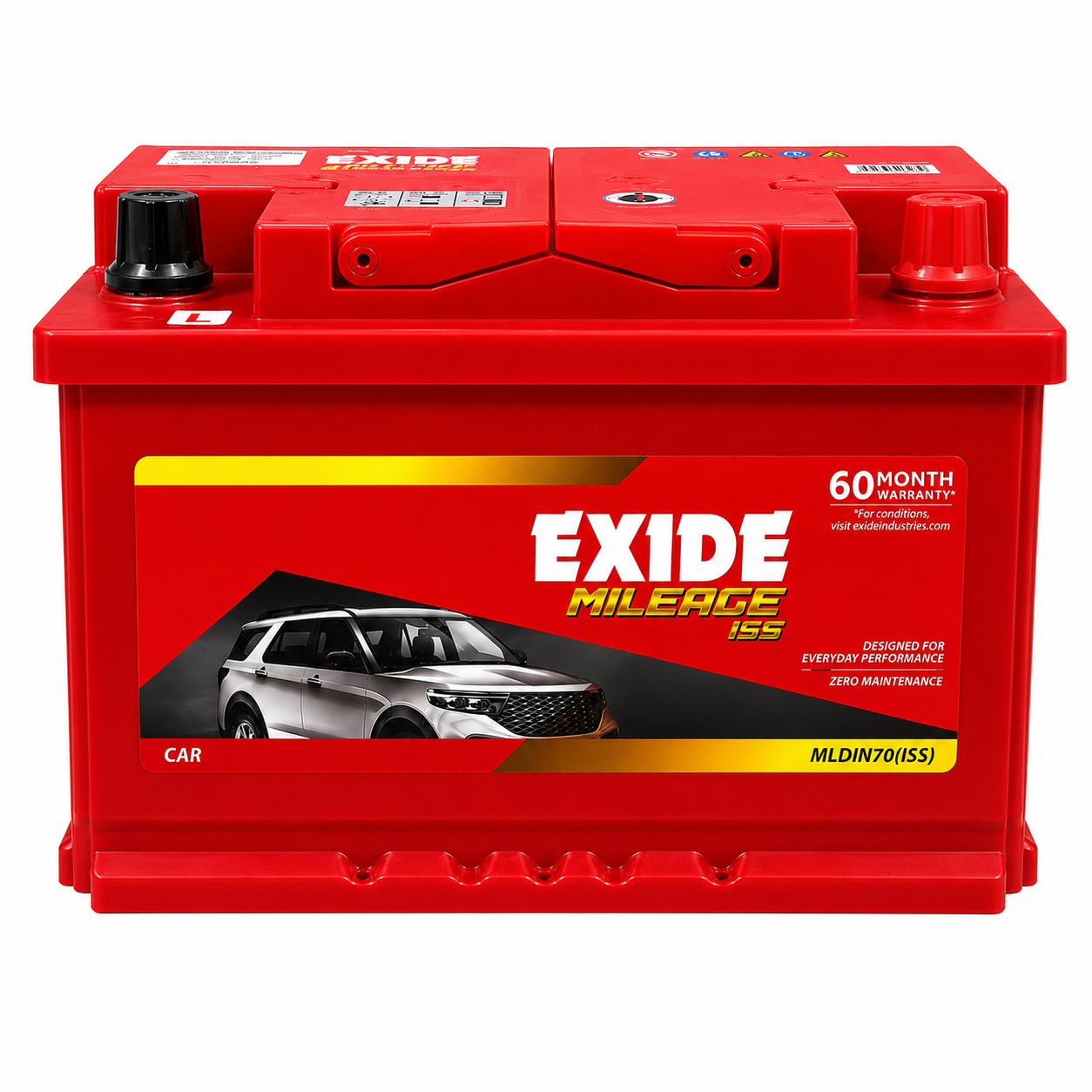 Exide | Mileage MILDIN70 | Car Battery (70Ah)