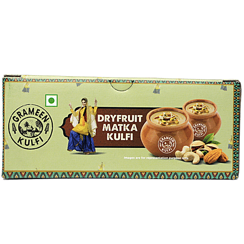 Grameen Kulfi Ice Cream - Dry Fruit Matka, 100ml (Set of 2)