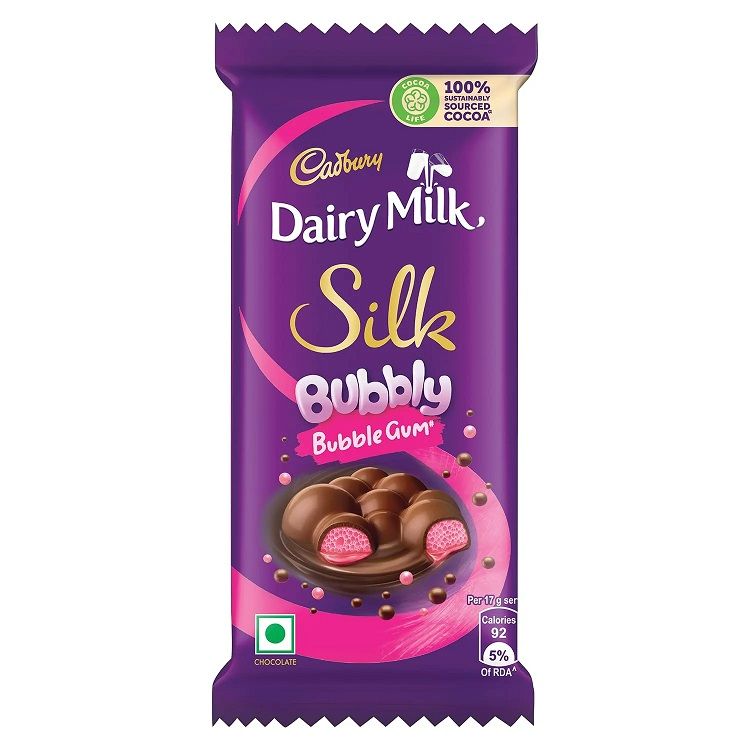 Cadbury Dairy Milk Silk Bubbly Chocolate - Bubble Gum, 50g
