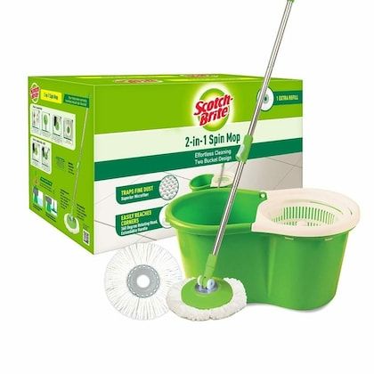 Scotch-Brite Twin Bucket Spin Mop, 2pc