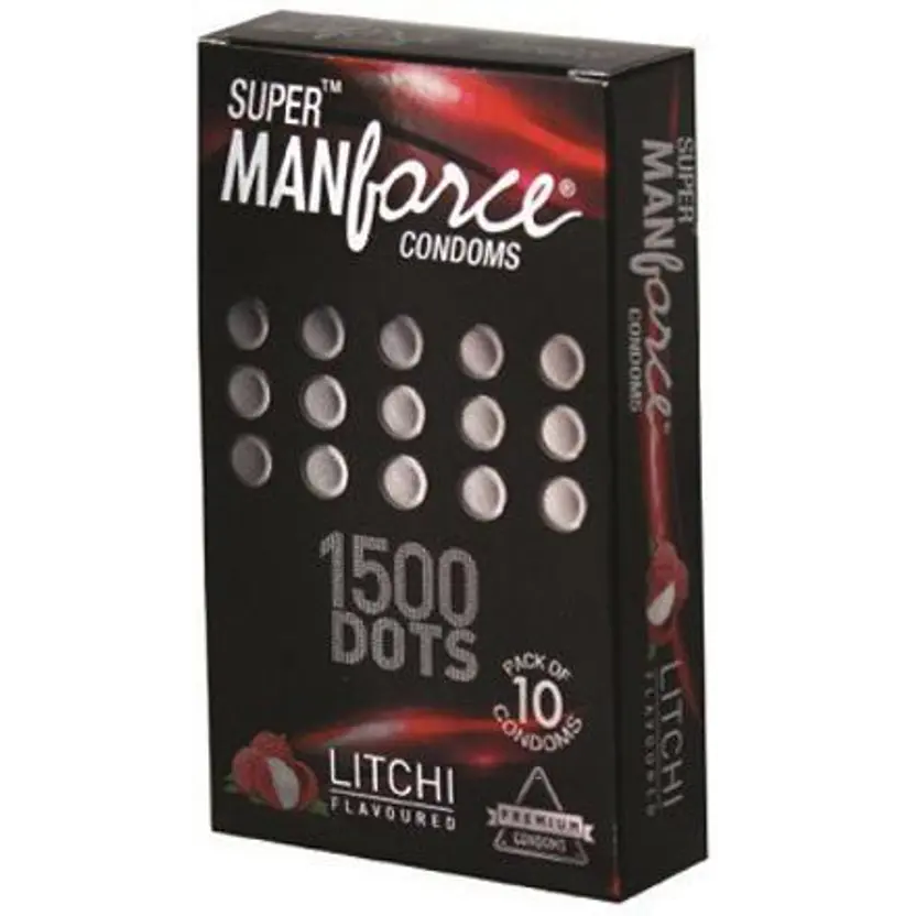 Manforce 1500 Dotts Condom - Litchi, 10pcs