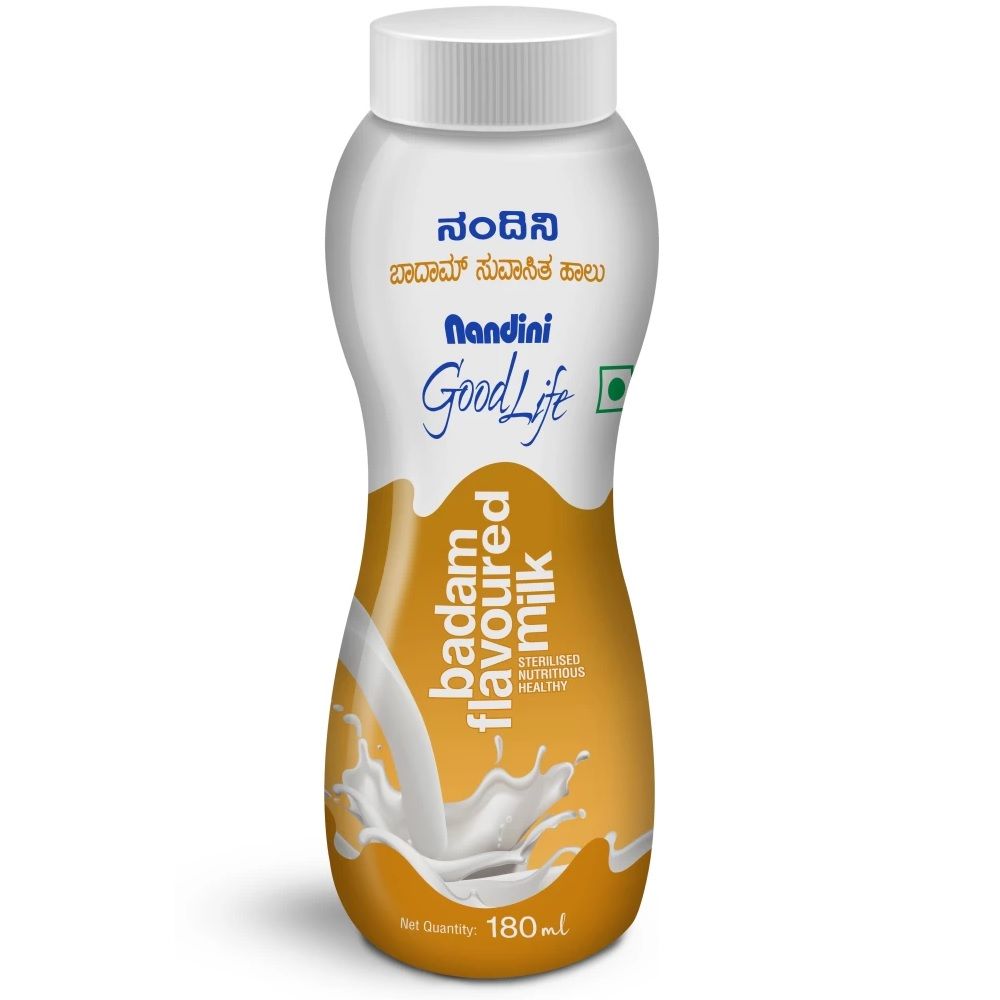Nandini Goodlife Flavoured Milk PET Bottle - Badam, 180ml