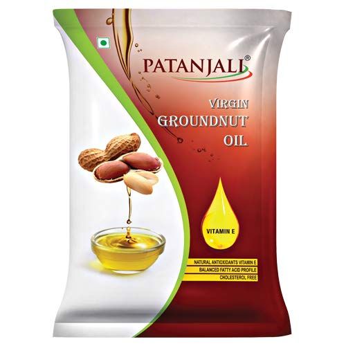 Patanjali Oil Pouch - Groundnut , 1L