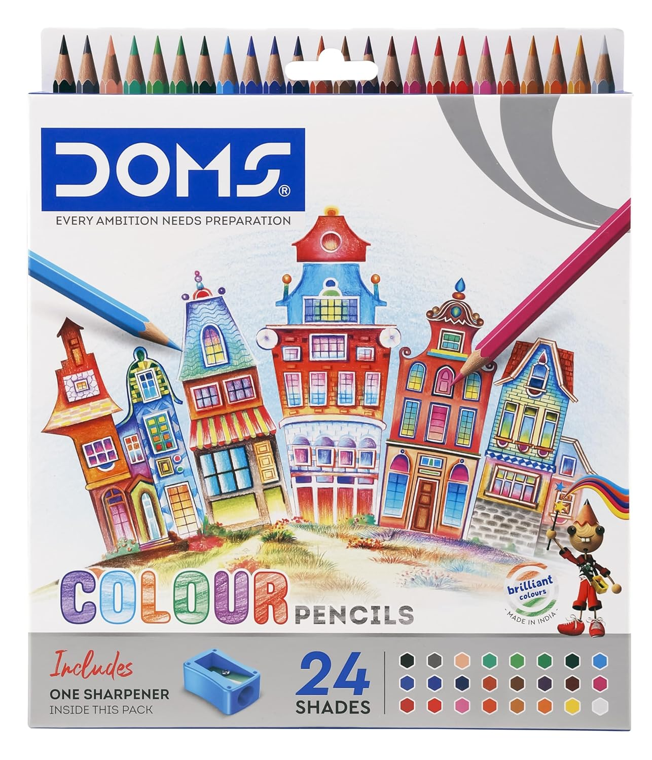 Doms Long Coloured Pencils, 24pcs