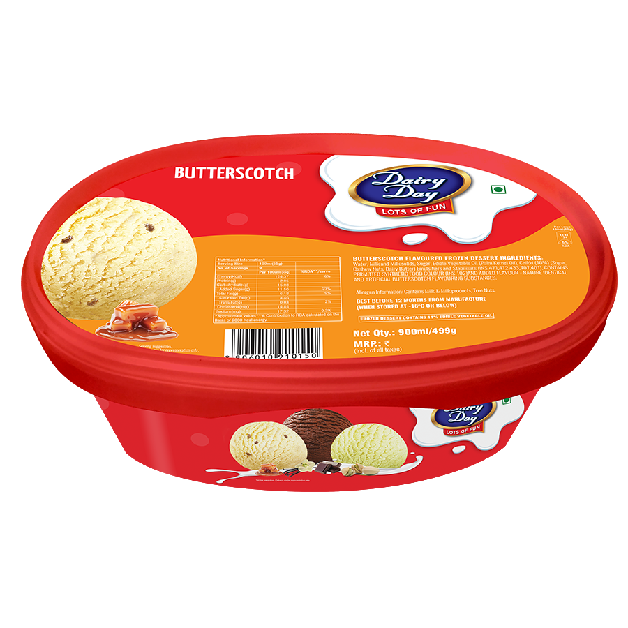 Dairy Day Ice Cream Tub - Butterscotch, 900ml