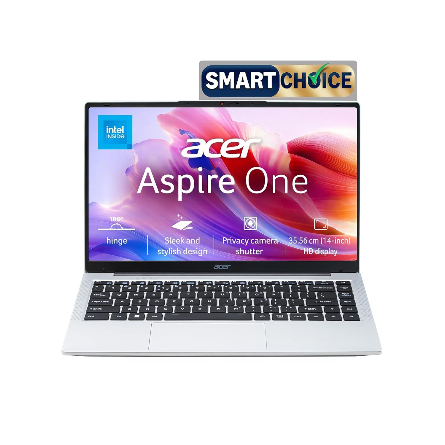 Acer | Aspire One | HD Laptop (14 inch, 1.3kg, Intel Celeron, 12GB, 256GB, Pure Silver)