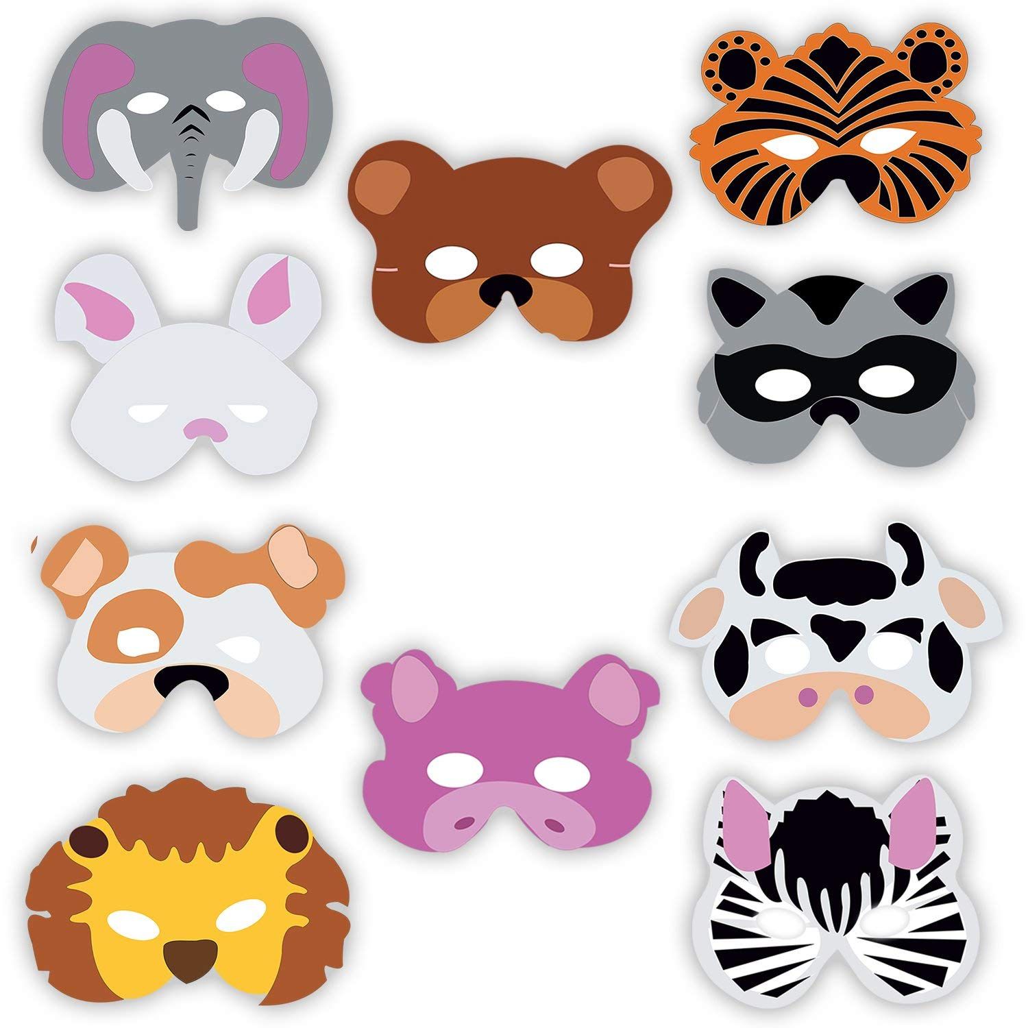 Birthday Party Animal Eye Mask, 10pc