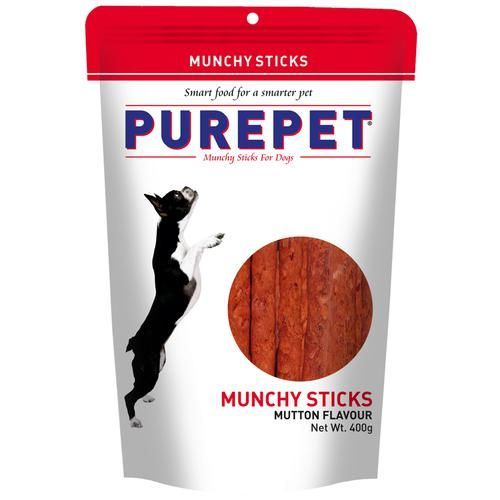 Purepet Dog Treats Munchy Sticks - Mutton Flavour, 400g