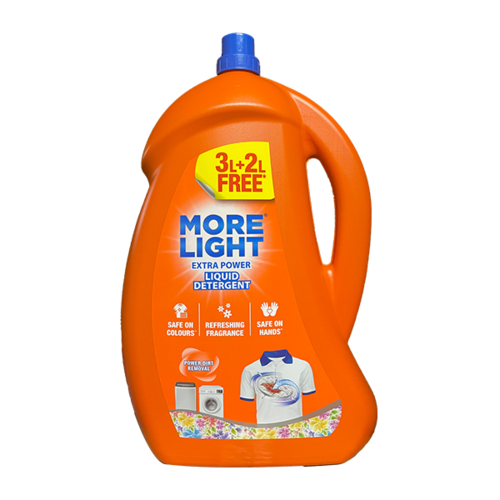 More Light Power Detergent Liquid Bottle, 3L + 2L Free