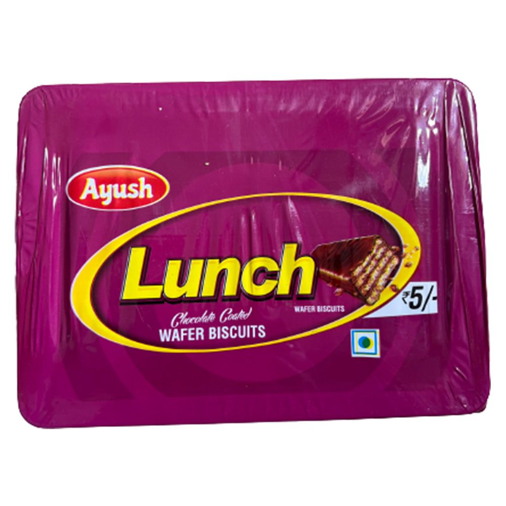 Ayush (Rs.5) Lunch Chocolate Coated Wafer Biscuit, 17g (40pcs)