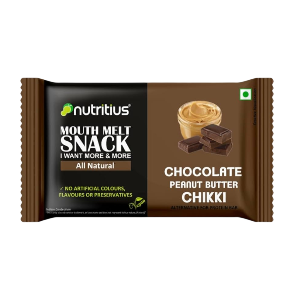 Nutritius Chocolate Peanut Butter Chikki, 26g