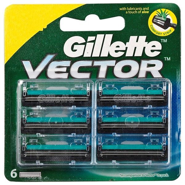 Gillette Vector Plus Cartridge, 6pc