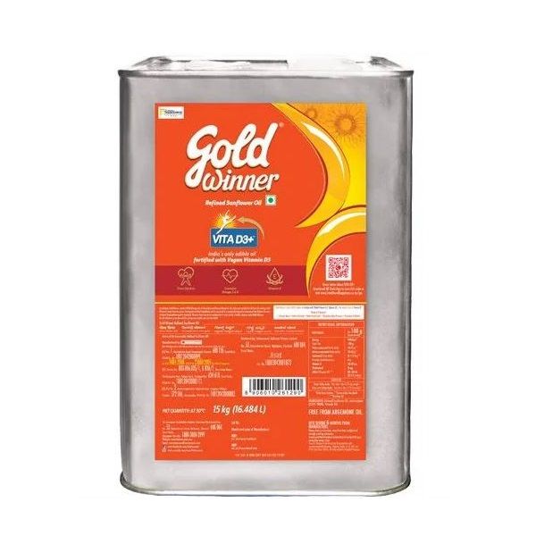 Gold Winner Sunflower Oil Tin, 15kg