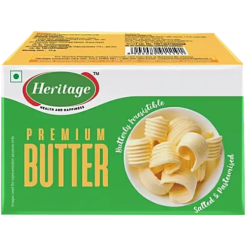 Heritage Pasteurized Table Butter Carton - Salted, 100g