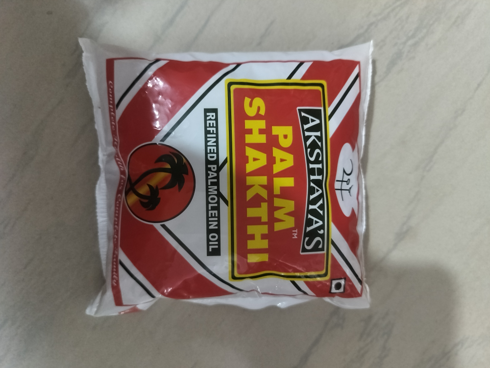 Akshaya's Palm Shakthi Refined Palmolein Oil Pouch, 375g