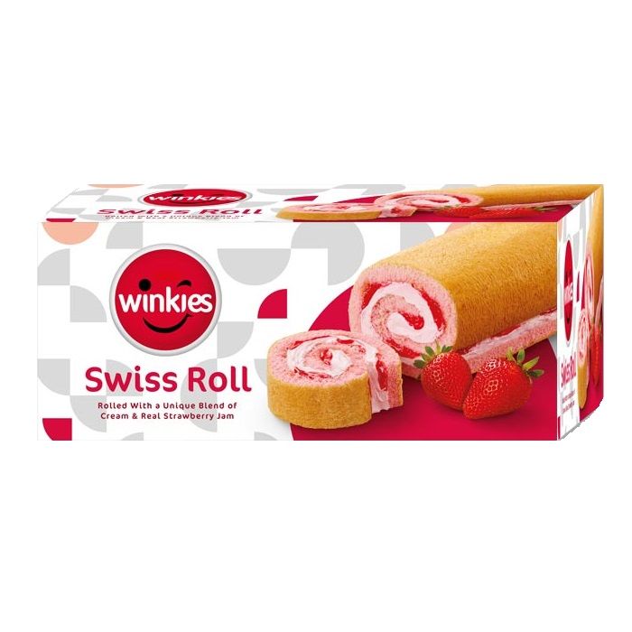 Winkies Swiss Roll Cream Cake - Strawberry, 175g