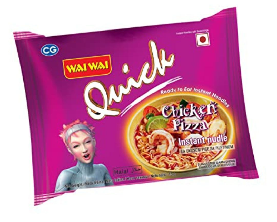 Wai Wai Quick Pizza Chicken Curry Noodles, 70g