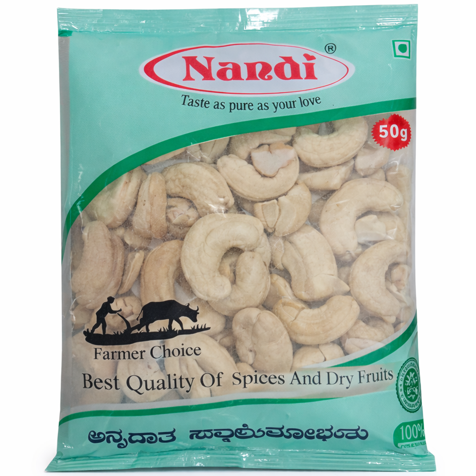 Nandi Dry Fruit Pouch - Cashew Split, 50g