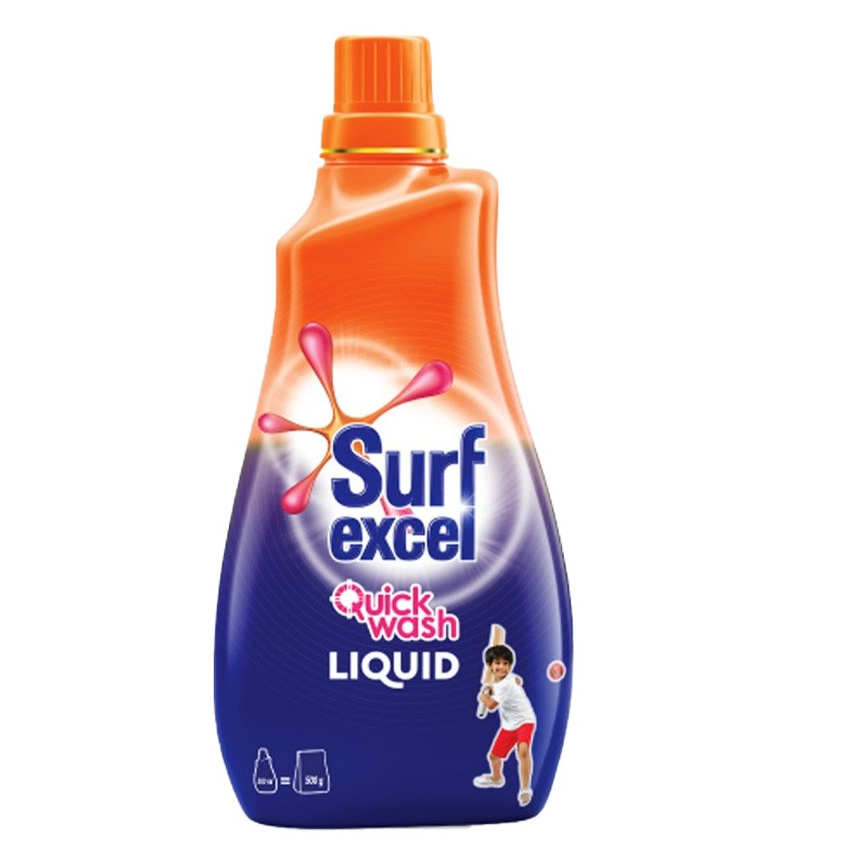 Surf Excel Laundry Liquid Detergent Bottle - Quick Wash, 1L