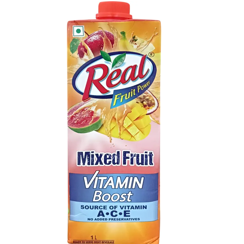 Real Mixed Fruit Vitamin Boost Tetra Pack - Source of Vitamin A, C & E, 1L