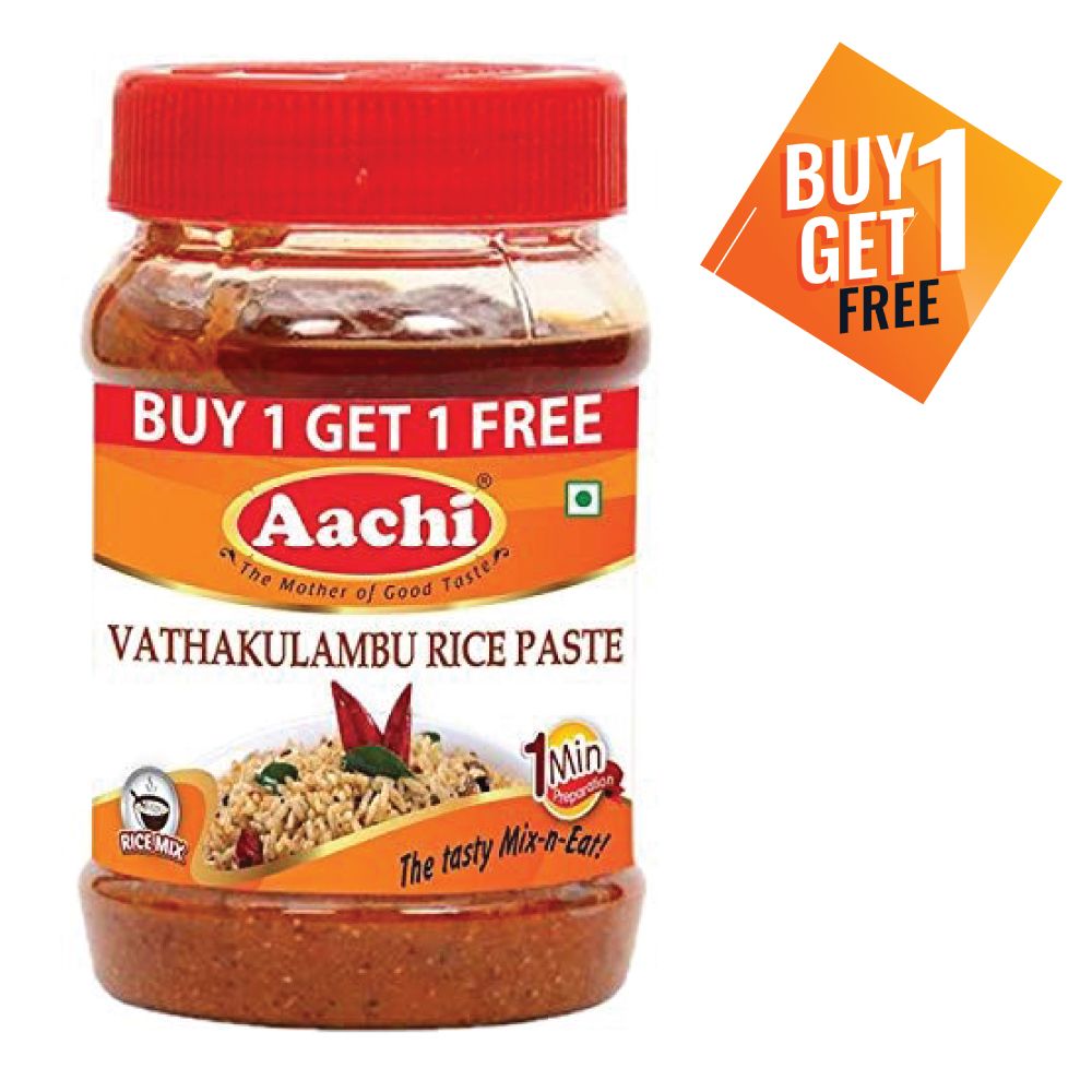 Aachi Rice Paste Bottle - Vatha Kulambu, 200g (Buy 1 Get 1 Free)