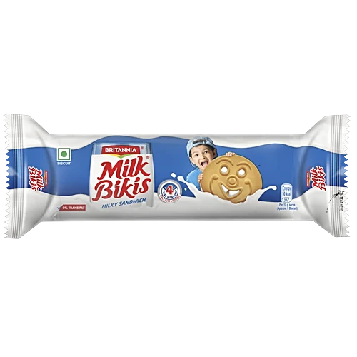 Britannia Milk Bikis Milk Cream Biscuits, 100g