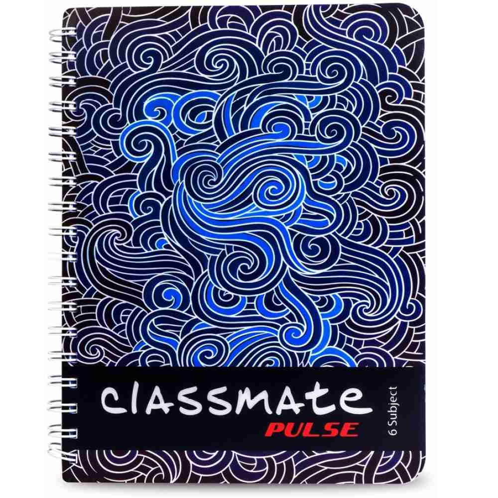 Classmate Pulse Book Size Unruled Notebook - Multicolour, 302 Pages