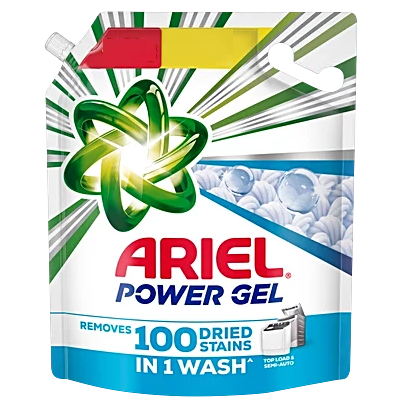 Ariel Power Gel Detergent Liquid Pouch - Top Load, 1kg
