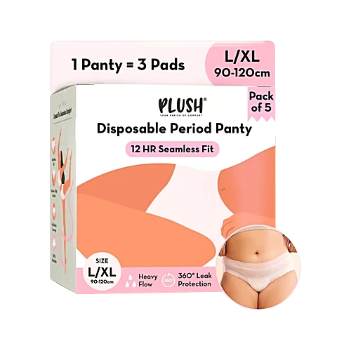 Plush Disposable Period Panty - L / XL, 5pc