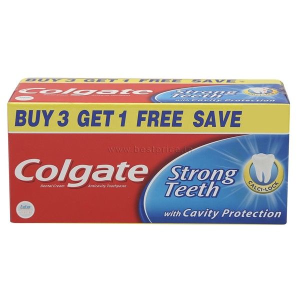 Colgate Dental Cream Strong Teeth Toothpaste, 200g (Buy 3 Get 1 Free)