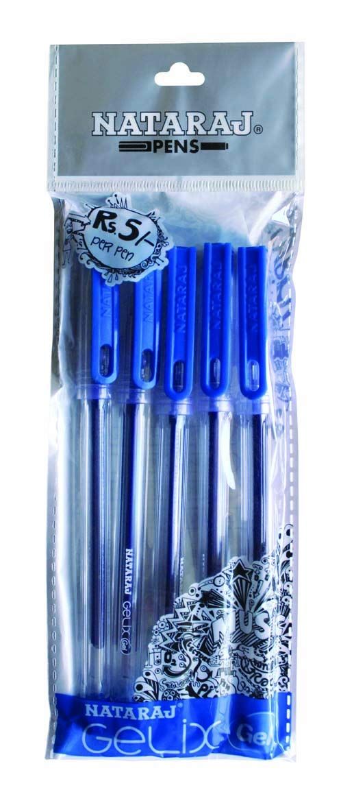 Nataraj Gelix Gel Pen - Black (Set of 5)