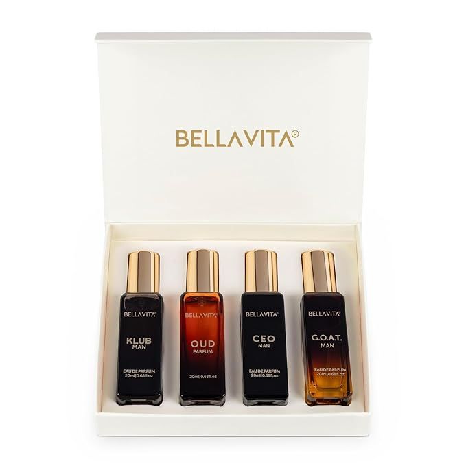 Bella Vita Luxury Men Perfume Body Spray Gift Set, 20ml (Set of 4)