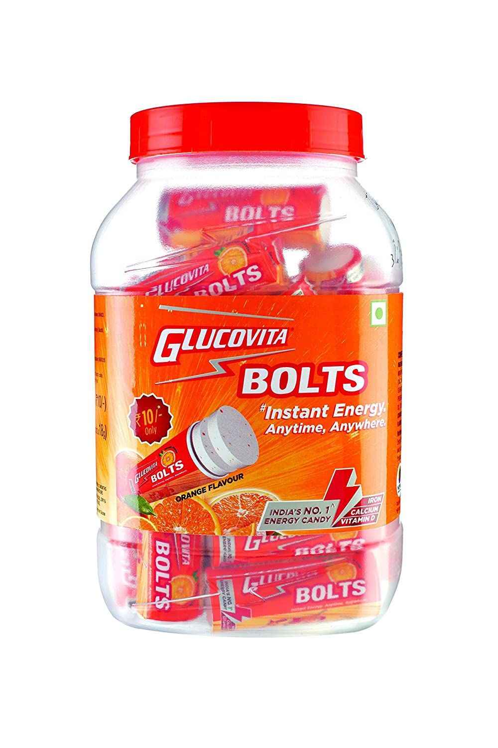 Glucovita Bolts Jar - Orange, 360g (18g x 20pc)
