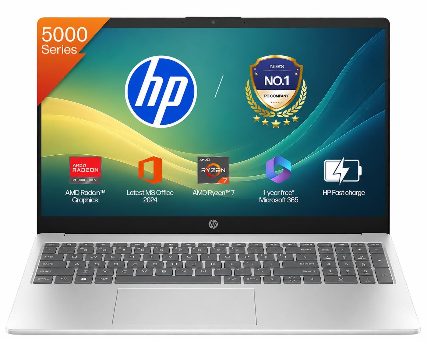 HP | 15 | Full HD Backlit Keyboard Laptop (15.6 inch, 1.59kg, AMD Ryzen, 16GB, 512GB, Silver)