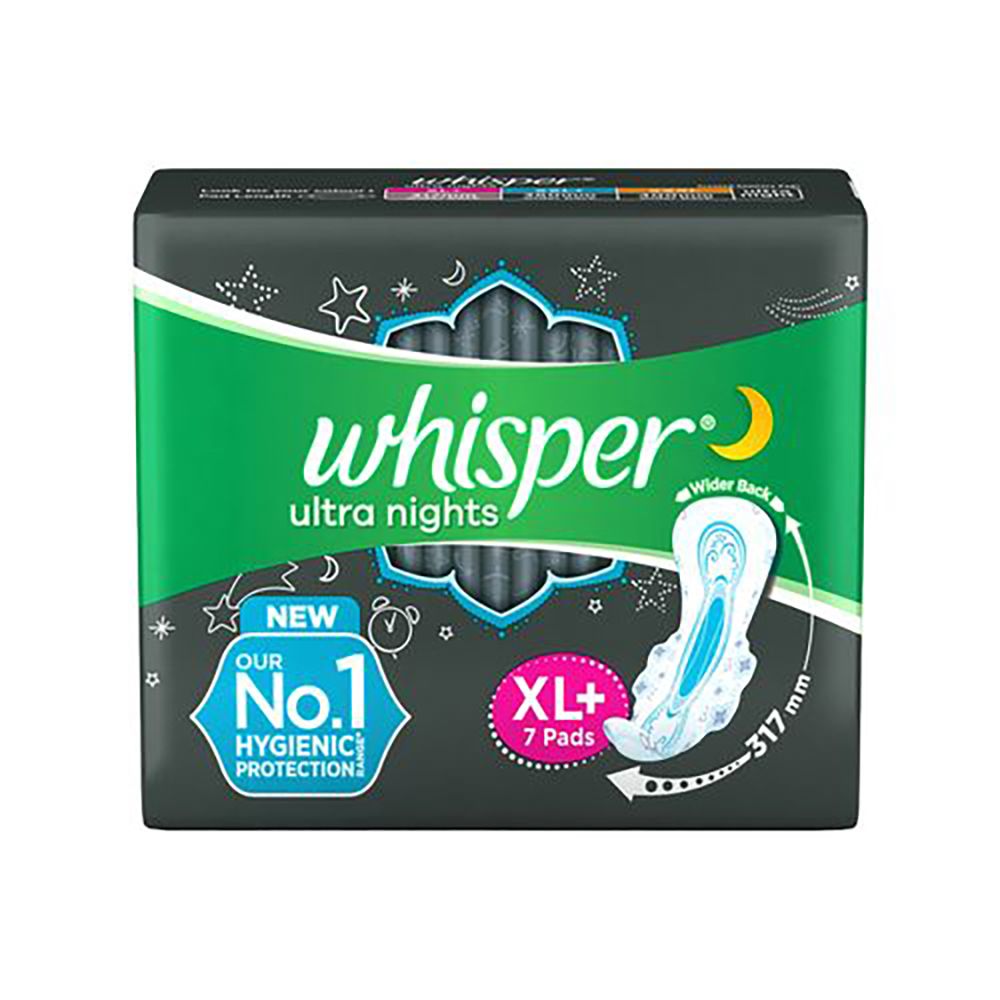 Whisper Ultra Overnight Sanitary Pads - XL, 7pc