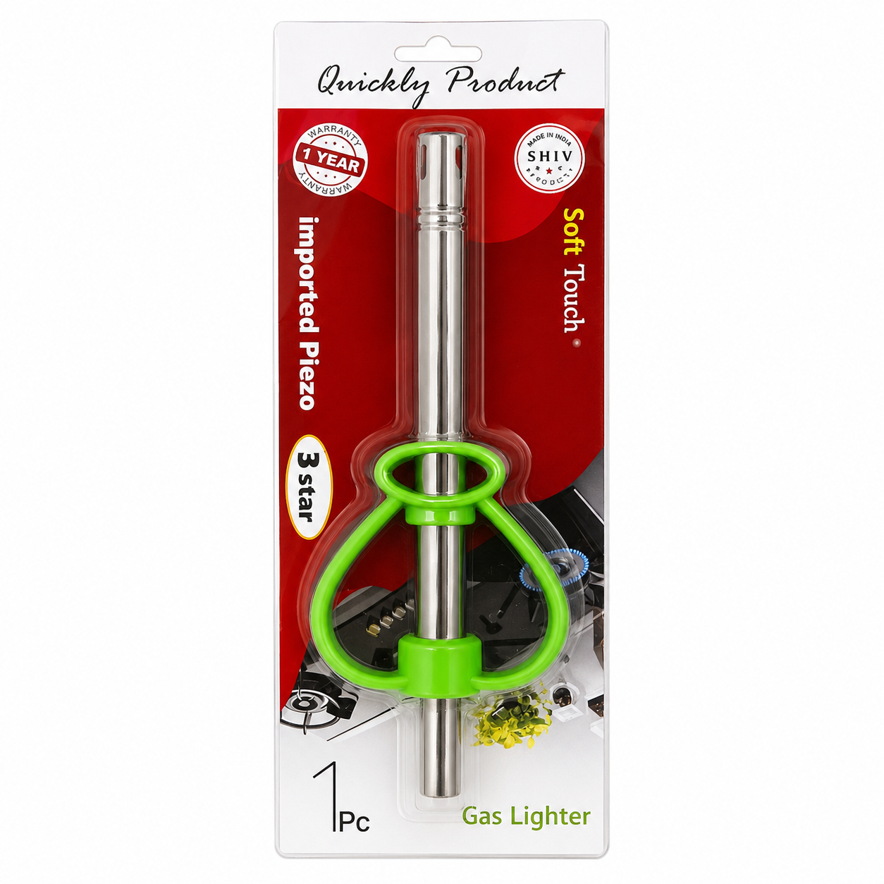 Shivam Quick Spark Soft Touch Gas Lighter - Imported (3 Star)