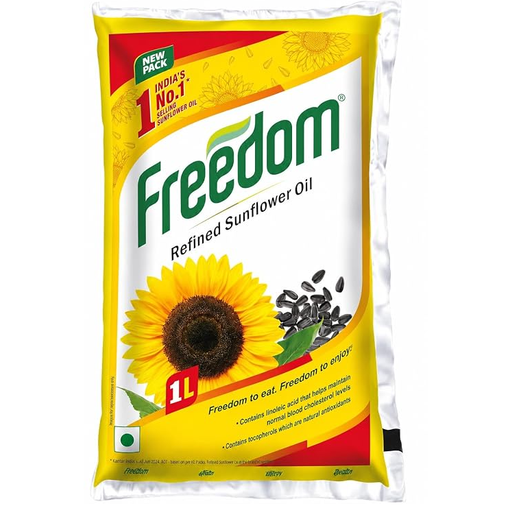 Freedom Refined Sunflower Oil Pouch, 1L