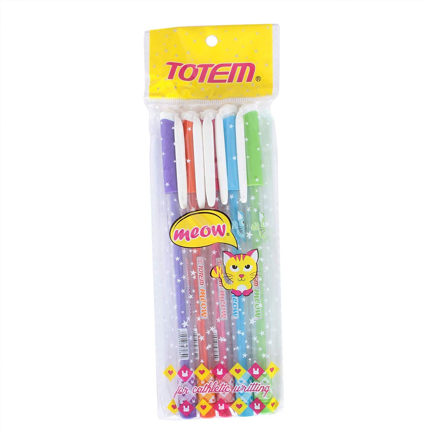 Win Totem Meow Ball Pen - Blue (Set of 5)