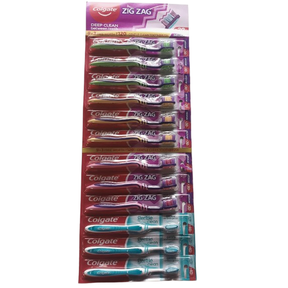 Colgate Zig Zag Toothbrush - Medium, (Buy 9 Get 3 Free)