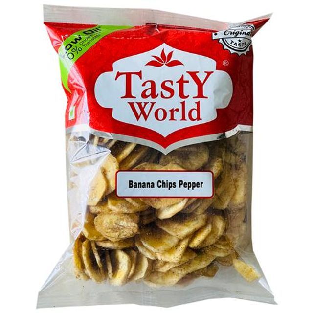 Tasty World Banana Chips - Pepper, 130g