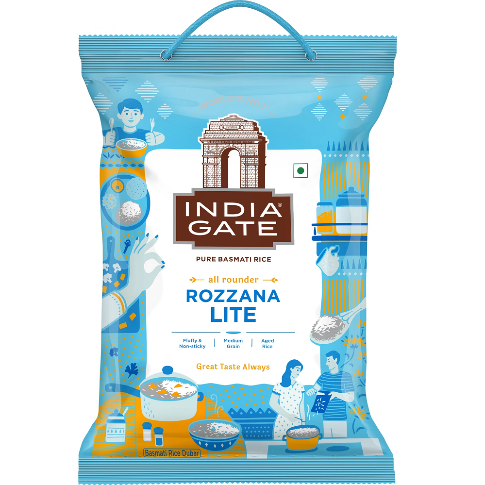India Gate All Rounder Basmati Rice Bag - Rozzana Lite, 5kg