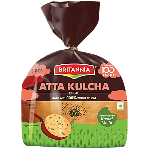 Britannia Atta Kulcha Bread, 250g (5pc)