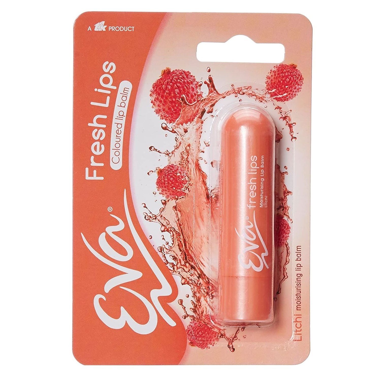 Eva Fresh Lips Coloured Moisturising Lip Balm - Litchi, 4.5g