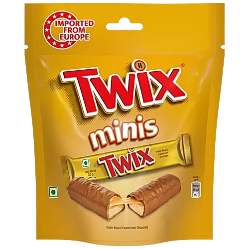 Twix Minis Cookie Caramel Chocolate Pack, 100g