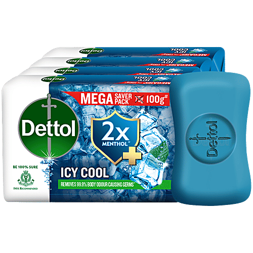 Dettol Soap - Icy Cool, 100g (Set of 4)