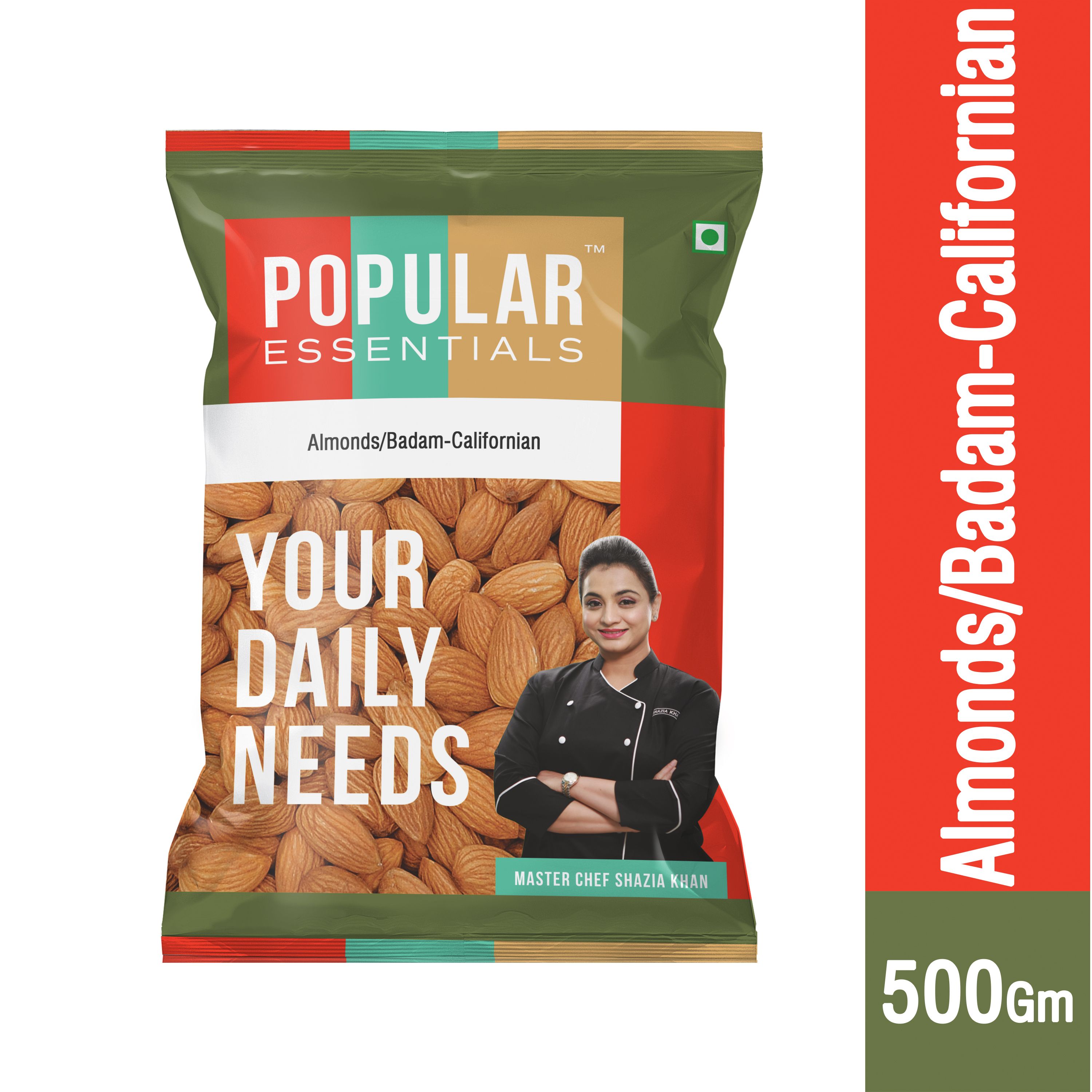 Popular Essentials Almonds - California, 500g