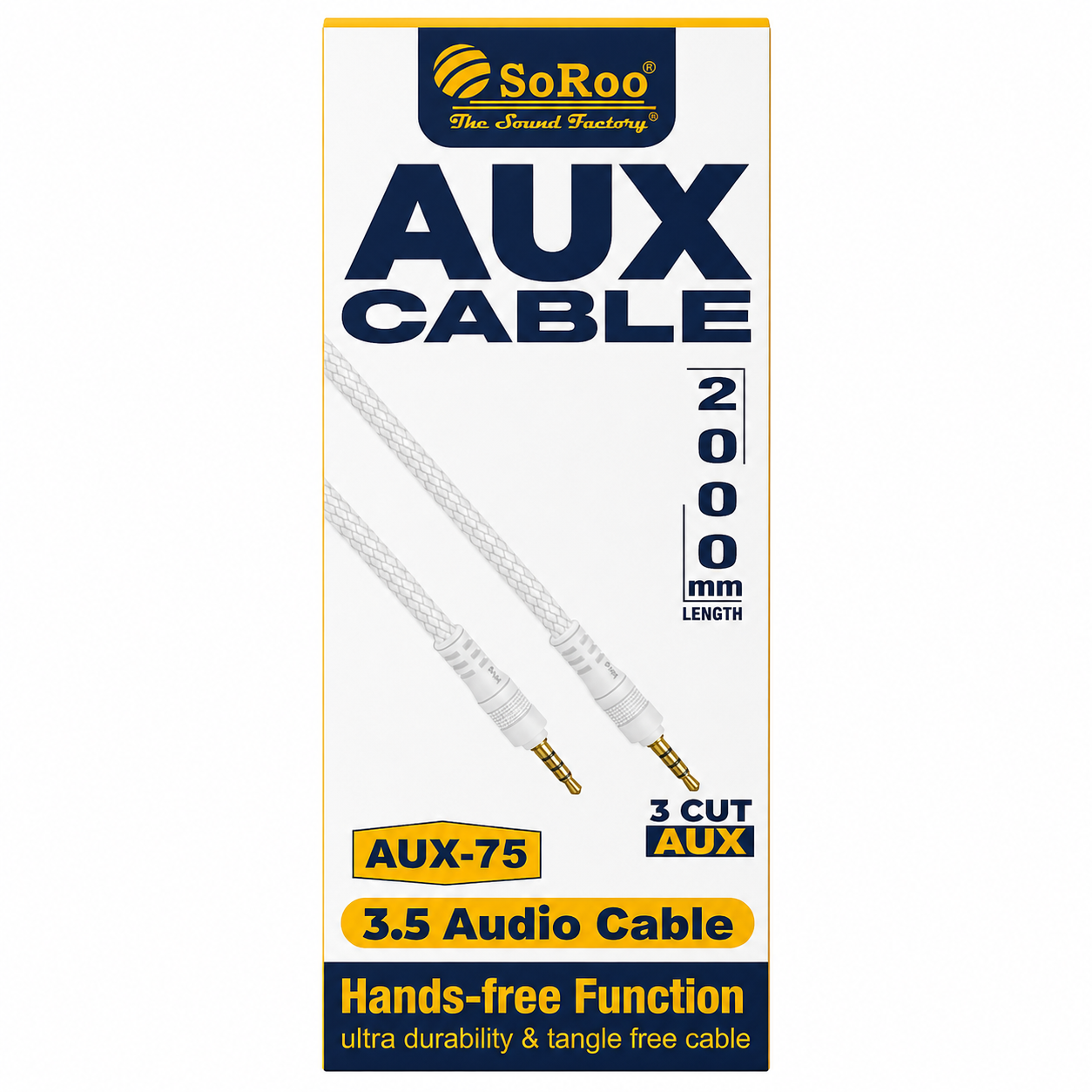 SoRoo AUX-75 3.5 Audio Cable (2mtr)