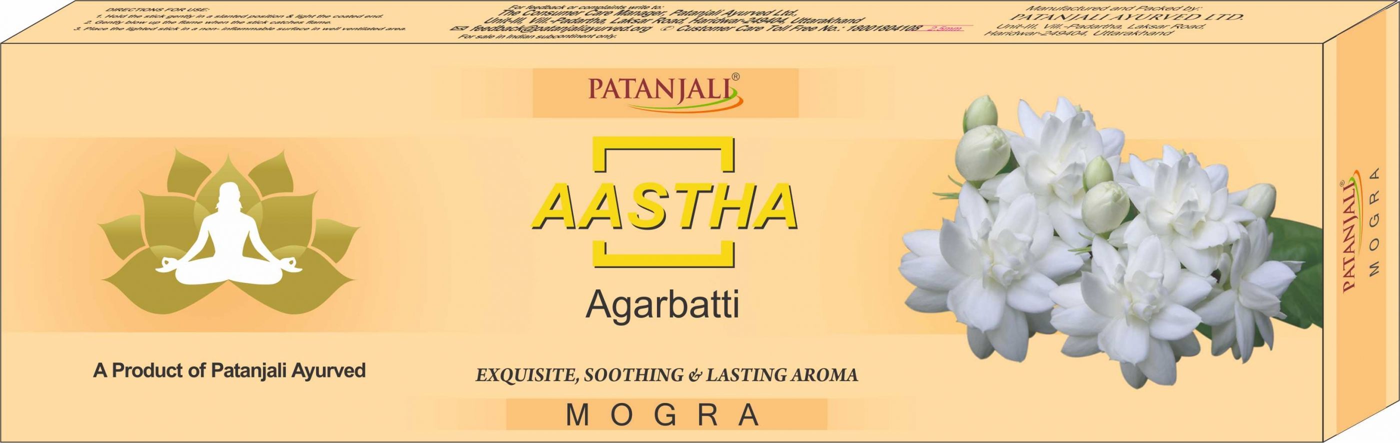 Patanjali Aastha Agarbatti - Mogra, 75g